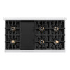 ZLINE Autograph 48-Inch Classic Dual Fuel Range with DuoPro™ Cooktop in Satin Stainless Steel and Champagne Bronze Accents (PCDRSZ-48-CB)