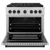 ZLINE 3-Piece Appliance Package - 36-Inch Paramount Autograph Gas Range, 36-Inch French Door Refrigerator, Dishwasher, in Stainless Steel with Matte Black Accents