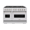 ZLINE 48-Inch 6.7 Cu. Ft. Classic Gas Range with 8 Burner DuoPro™ Cooktop and Dual Ovens in Stainless Steel (PCGR48)