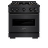 ZLINE 30-Inch 4.2 Cu. Ft. Classic Dual Fuel Range with 4 Burner DuoPro™ Cooktop and Convection Oven in Black Stainless Steel (PCDRB-30)