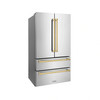 ZLINE 3-Piece Appliance Package - 30-Inch Paramount Autograph Dual Fuel Range, 36-Inch French Door Refrigerator, Dishwasher, in Stainless Steel with Gold Accents