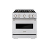 ZLINE 30-Inch 4.2 Cu. Ft. Classic Dual Fuel Range with 4 Burner DuoPro™ Cooktop and Convection Oven in Satin Stainless Steel (PCDRS-30)