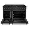 ZLINE 3-Piece Appliance Package - 48-Inch Paramount Dual Fuel Range, 36-Inch French Door Refrigerator, Dishwasher, in Black Stainless Steel