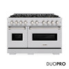 ZLINE 48-Inch 6.7 Cu. Ft. Classic Dual Fuel Range with 8 Burner DuoPro™ Cooktop and Dual Ovens in Stainless Steel (PCDR48)