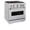 ZLINE 30-Inch 4.2 Cu. Ft. Classic Dual Fuel Range with 4 Burner DuoPro™ Cooktop and Electric Convection Oven in Stainless Steel (PCDR30)