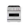 ZLINE 30-Inch 4.2 Cu. Ft. Classic Dual Fuel Range with 4 Burner DuoPro™ Cooktop and Electric Convection Oven in Stainless Steel (PCDR30)