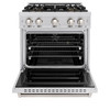 ZLINE 30-Inch 4.2 Cu. Ft. Classic Dual Fuel Range with 4 Burner DuoPro™ Cooktop and Electric Convection Oven in Stainless Steel (PCDR30)