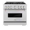 ZLINE 36-Inch 5.2 Cu. Ft. Classic Dual Fuel Range with 6 Burner DuoPro™ Cooktop and Convection Oven in Stainless Steel (PCDR36)