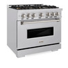 ZLINE 36-Inch 5.2 Cu. Ft. Classic Dual Fuel Range with 6 Burner DuoPro™ Cooktop and Convection Oven in Stainless Steel (PCDR36)