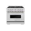 ZLINE 36-Inch 5.2 Cu. Ft. Classic Dual Fuel Range with 6 Burner DuoPro™ Cooktop and Convection Oven in Stainless Steel (PCDR36)