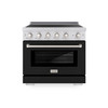ZLINE 36-Inch 5.2 cu. ft. Paramount Induction Range with 5 Element Cooktop and Electric Convection Oven in Satin Stainless Steel with Black Matte Door (SINRS-BLM-36)