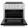 ZLINE 36-Inch 5.2 cu. ft. Paramount Induction Range with 5 Element Cooktop and Electric Convection Oven in Satin Stainless Steel with Black Matte Door (SINRS-BLM-36)