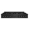 ZLINE 48-Inch Classic Gas Rangetop with 8 Burners And Porcelain Cooktop In Black Stainless Steel (RTB2-48)