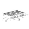 ZLINE 48-Inch Classic Gas Rangetop with 8 Burners And Porcelain Cooktop In Black Stainless Steel (RTB2-48)