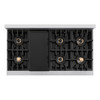 ZLINE 48-Inch 6.7 Cu. Ft. Classic Dual Fuel Range with 8 Burner DuoPro™ Cooktop and Dual Ovens with White Matte Doors (PCDR-WM-48)