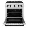 ZLINE 5-Piece Appliance Package - 30-Inch Paramount Autograph Gas Range, Wall Mount Range Hood, 36-Inch French Door Refrigerator, Dishwasher, and 30-Inch Microwave Drawer in Stainless Steel with Matte Black Accents