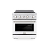 ZLINE 30-Inch 4.2 cu. ft. Paramount Induction Range with 4 Element Cooktop and Electric Convection Oven in Stainless Steel with White Matte Door (SINR-WM-30)
