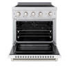 ZLINE 30-Inch 4.2 cu. ft. Paramount Induction Range with 4 Element Cooktop and Electric Convection Oven in Stainless Steel with White Matte Door (SINR-WM-30)