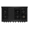 ZLINE 5-Piece Appliance Package - 48-Inch Paramount Dual Fuel Range, Wall Mount Range Hood, 36-Inch French Door Refrigerator with Water Dispenser, Dishwasher, and 30-Inch Microwave Drawer in Black Stainless Steel