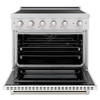 ZLINE 36-Inch 5.2 cu. ft. Paramount Induction Range with 5 Element Cooktop and Electric Convection Oven in Stainless Steel with White Matte Door (SINR-WM-36)