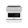 ZLINE 36-Inch 5.2 cu. ft. Paramount Induction Range with 5 Element Cooktop and Electric Convection Oven in Stainless Steel with White Matte Door (SINR-WM-36)