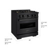ZLINE 30-Inch 4.2 Cu. Ft. Classic Gas Range with 4 Burner DuoPro™ Cooktop and Convection Gas Oven in Black Stainless Steel (PCGRB-30)