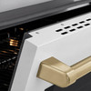 ZLINE Autograph Edition 36-Inch 5.2 Cu. Ft. Paramount Induction Range with 5 Element Cooktop and Electric Convection Oven in Stainless Steel with White Matte Door and Champagne Bronze Accents (SINRZ-WM-36-CB)
