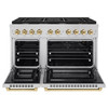 ZLINE 3-Piece Appliance Package - 48-Inch Paramount Autograph Gas Range, 36-Inch French Door Refrigerator with Water Dispenser, Dishwasher, in Stainless Steel with Gold Accents