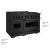 ZLINE 48-Inch 6.7 Cu. Ft. Classic Dual Fuel Range with 8 Burner DuoPro™ Cooktop and Dual Ovens in Black Stainless Steel (PCDRB-48)