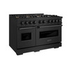 ZLINE 48-Inch 6.7 Cu. Ft. Classic Dual Fuel Range with 8 Burner DuoPro™ Cooktop and Dual Ovens in Black Stainless Steel (PCDRB-48)