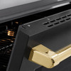 ZLINE Autograph Edition 36-Inch 5.2 Cu. Ft. Paramount Induction Range with 5 Element Cooktop and Electric Convection Oven in Stainless Steel with Black Matte Door and Polished Gold Accents (SINRZ-BLM-36-G)