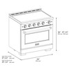 ZLINE Autograph Edition 36-Inch 5.2 Cu. Ft. Paramount Induction Range with 5 Element Cooktop and Electric Convection Oven in Stainless Steel with Black Matte Door and Polished Gold Accents (SINRZ-BLM-36-G)