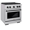 ZLINE 3-Piece Appliance Package - 30-Inch Paramount Autograph Dual Fuel Range, 36-Inch French Door Refrigerator, Dishwasher, in Stainless Steel with Matte Black Accents