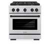 ZLINE 3-Piece Appliance Package - 30-Inch Paramount Autograph Dual Fuel Range, 36-Inch French Door Refrigerator, Dishwasher, in Stainless Steel with Matte Black Accents