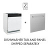 ZLINE 5-Piece Appliance Package - 36-Inch Paramount Dual Fuel Range, Wall Mount Range Hood, 36-Inch French Door Refrigerator, Dishwasher, and 30-Inch Microwave Drawer in Black Stainless Steel with Gold Accents
