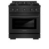 ZLINE 4-Piece Appliance Package - 30-Inch Paramount Dual Fuel Range, Wall Mount Range Hood, 36-Inch French Door Refrigerator with Water Dispenser, Dishwasher, in Black Stainless Steel