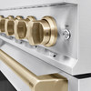 ZLINE Autograph Edition 48-Inch Classic Gas Range with DuoPro™ Cooktop and Dual Ovens in Satin Steel and Bronze Accents (PCGRSZ-48-CB)