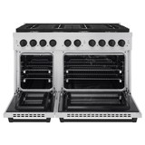ZLINE 3-Piece Appliance Package - 48-Inch Paramount Autograph Dual Fuel Range, 36-Inch French Door Refrigerator with Water Dispenser, Dishwasher, in Stainless Steel with Matte Black Accents