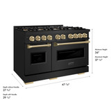 ZLINE Autograph Edition 48-Inch Classic Gas Range with 8 Burner DuoPro™ Cooktop and White Doors with Bronze Accents (PCGRBZ-48-CB)