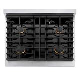 ZLINE 3-Piece Appliance Package - 30-Inch Paramount Autograph Gas Range, 36-Inch French Door Refrigerator, Dishwasher, in Stainless Steel with Matte Black Accents