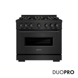 ZLINE 36-Inch 5.2 Cu. Ft. Classic Dual Fuel Range with 6 Burner DuoPro™ Cooktop and Convection Oven in Black Stainless Steel (PCDRB-36)