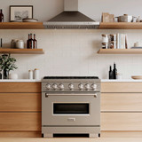 ZLINE 36-Inch 5.2 Cu. Ft. Classic Gas Range with 6 Burner DuoPro™ Cooktop and Convection Gas Oven in Stainless Steel (PCGR36)