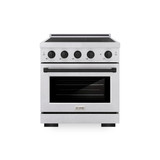 ZLINE Autograph Edition 30-Inch 4.2 Cu. Ft. Paramount Induction Range with 4 Element Cooktop and Electric Convection Oven in Satin Stainless Steel with Matte Black Accents (SINRSZ-30-MB)