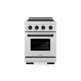 ZLINE Autograph Edition 24-Inch 3.2 Cu. Ft. Paramount Induction Range with 3 Element Cooktop and Electric Convection Oven in Stainless Steel with Matte Black Accents (SINRZ-24-MB)