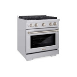 ZLINE 5-Piece Appliance Package - 30-Inch Paramount Gas Range, Wall Mount Range Hood, 36-Inch French Door Refrigerator with Water Dispenser, Dishwasher, and 30-Inch Microwave Drawer in Stainless Steel