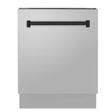 ZLINE 3-Piece Appliance Package - 48-Inch Legacy Autograph Dual Fuel Range, 36-Inch French Door Refrigerator with Water Dispenser, Dishwasher, in Stainless Steel with Matte Black Accents