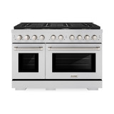 ZLINE 5-Piece Appliance Package - 48-Inch Paramount Gas Range, Wall Mount Range Hood, 36-Inch French Door Refrigerator, Dishwasher, and 30-Inch Microwave Drawer in Stainless Steel