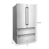 ZLINE 5-Piece Appliance Package - 36-Inch Legacy Dual Fuel Range, Wall Mount Range Hood, 36-Inch French Door Refrigerator, Dishwasher, and 30-Inch Microwave Drawer in Stainless Steel