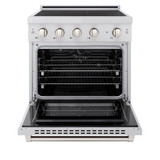 ZLINE 5-Piece Appliance Package - 30-Inch Paramount Induction Range, Wall Mount Range Hood, 36-Inch French Door Refrigerator with Water Dispenser, Dishwasher, and 24-Inch Microwave Drawer in Stainless Steel