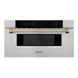 ZLINE 5-Piece Appliance Package - 30-Inch Autograph Edition Dual Fuel Range, Wall Mount Range Hood, 36-Inch French Door Refrigerator, Dishwasher, and 30-Inch Microwave Drawer in Stainless Steel with Champagne Bronze Accents